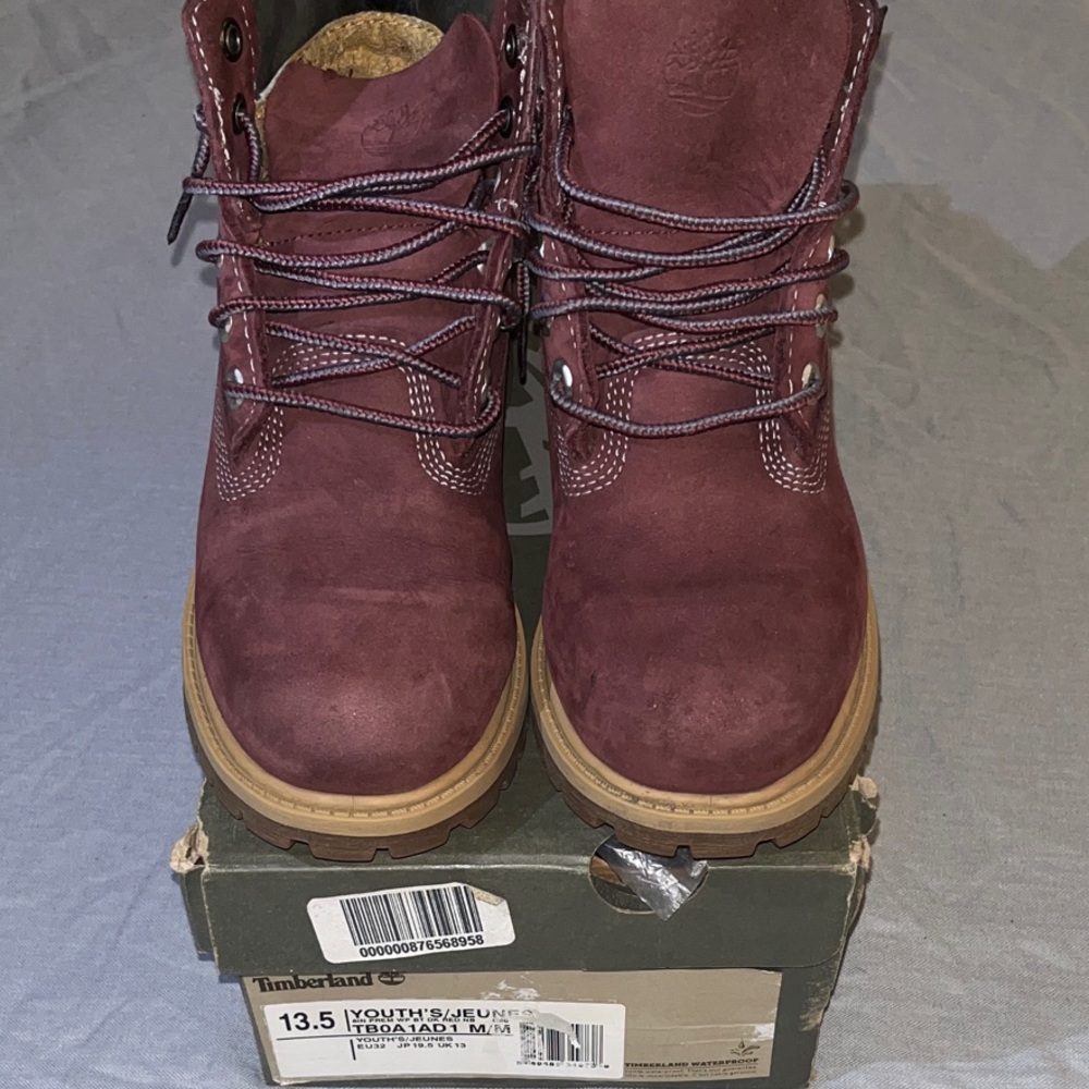 Timberland Kids Maroon Lace-Up  Boots